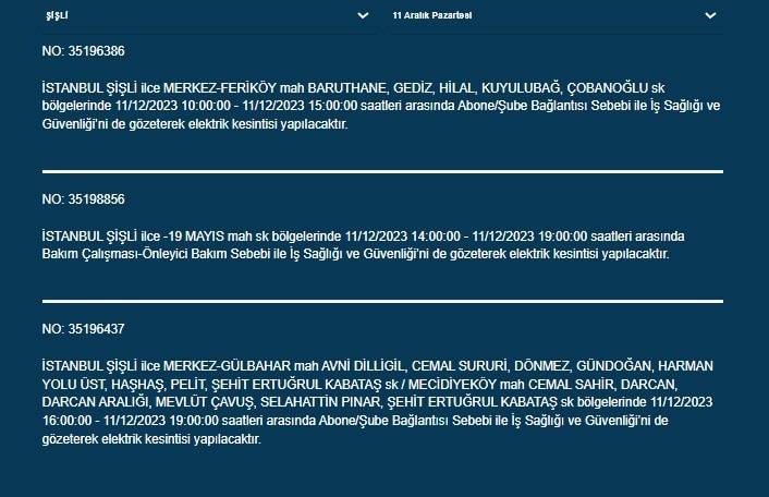 İstanbullular dikkat: Bu ilçelerde elektrik kesintisi var 4